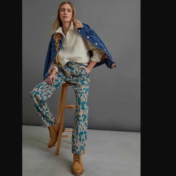 Anthropologie Turquoise Ali Relaxed Utility Pants - New - 2P - Picture 1 of 7